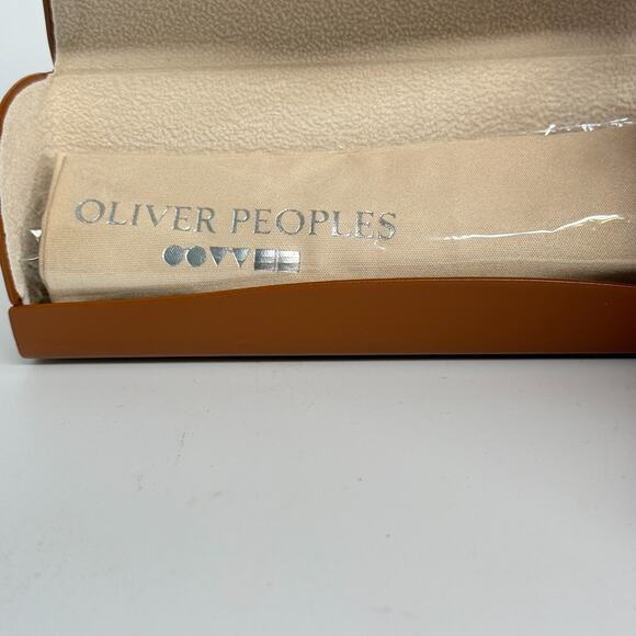 Oliver Peoples Eyeglasses Case Hard Shell Light Brown Flip Top CASE ONLY H19877 - Picture 3 of 6